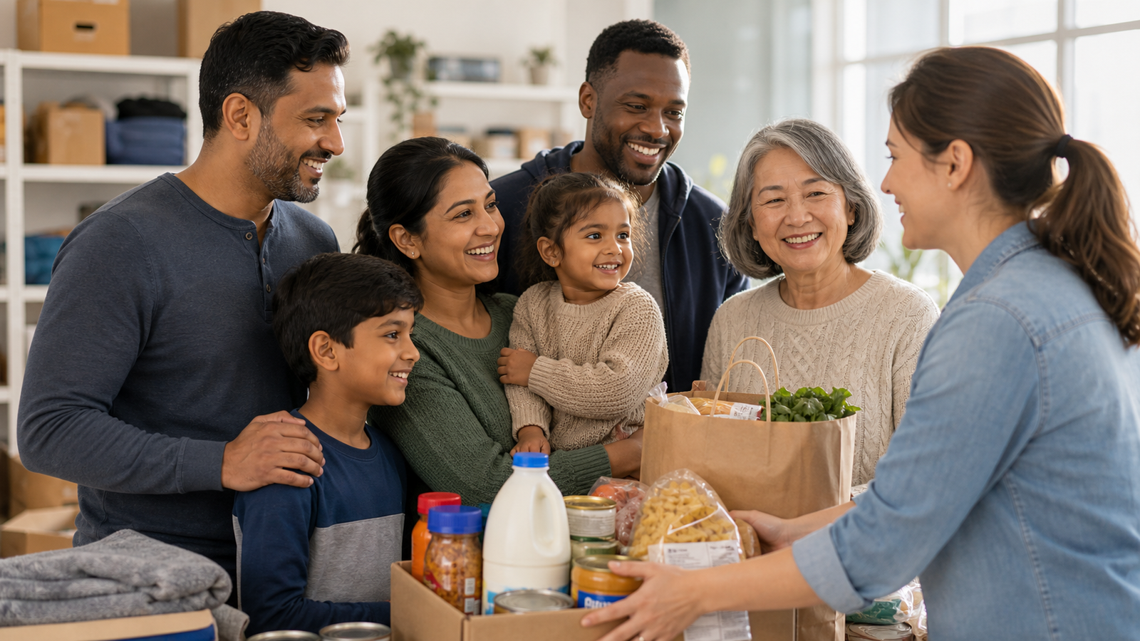 Community worker providing support to a multicultural family